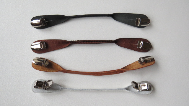 Leather Suspender Strips - Brown - SuspenderStore
